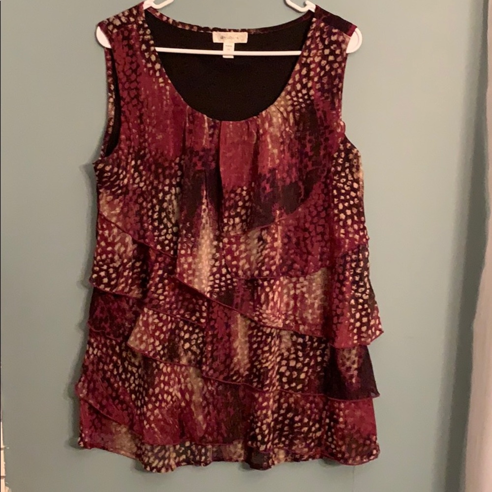 Sleeveless ruffle blouse dress barn 1x